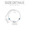 wholesale 925 Sterling Silver Elephant Charm Heart Blue Crystal Bracelet for Women-0-4