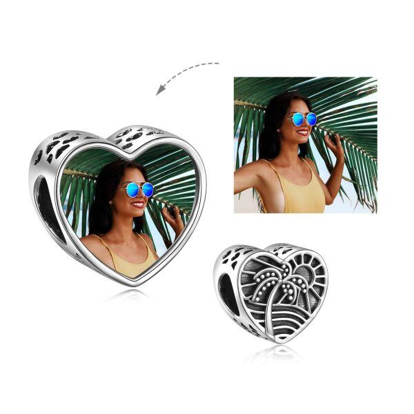 Sterling Silver Customized Leaf Palm Tree Charms for Bracelet-1