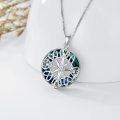 wholesale 925 Sterling Silver Blue Crystal Compass Pendant Necklace for Women-0-1