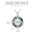 wholesale 925 Sterling Silver Blue Crystal Compass Pendant Necklace for Women-0-4