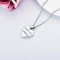 wholesale 925 Sterling Silver Heart Mother & Child Pendant Necklace with Angel Wings and Engraved Nameplate for Women Girls  45cm Chain Length-0-5