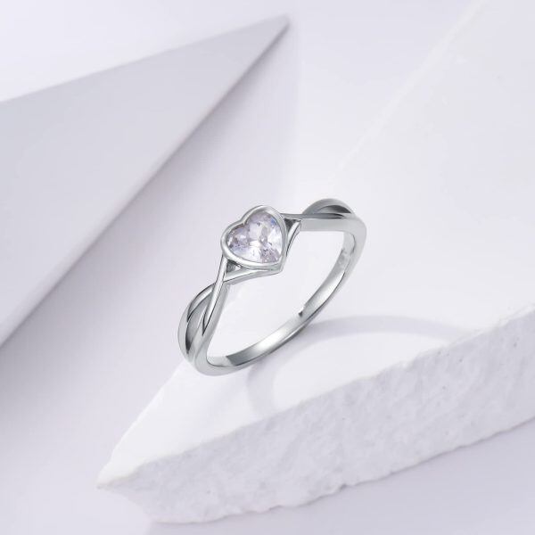 Sterling Sliver Stunning Flame Solitaire Ring -2