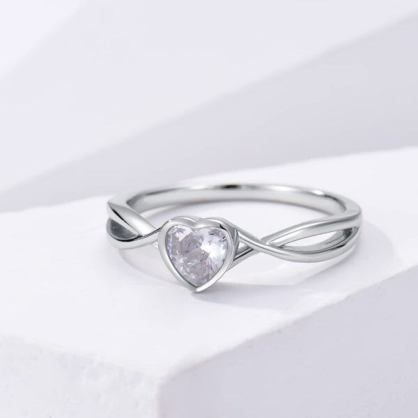 Sterling Sliver Stunning Flame Solitaire Ring -3