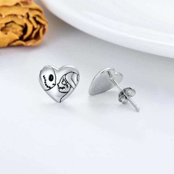 Sterling Silver Skull Stud Earrings -3