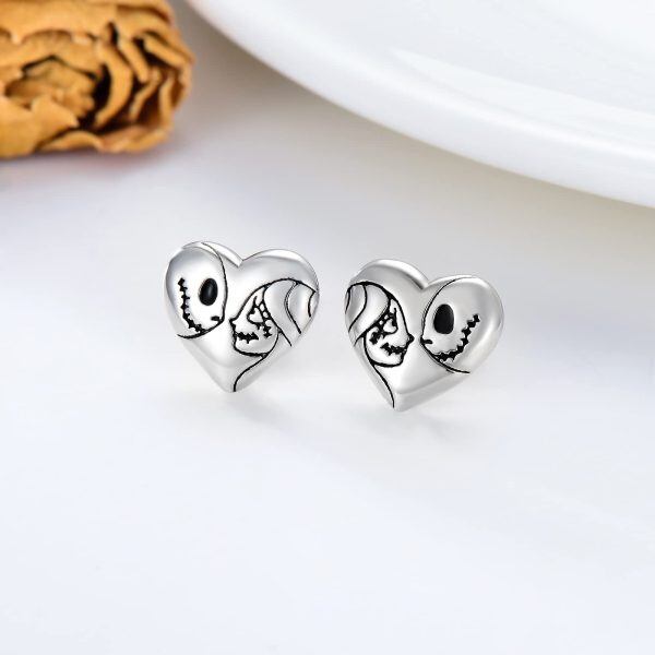 Sterling Silver Skull Stud Earrings -4