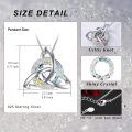 wholesale 925 Sterling Silver Crystal Triquetra Knot Pendant Necklace for Women-0-2