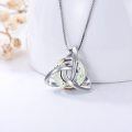 wholesale 925 Sterling Silver Crystal Triquetra Knot Pendant Necklace for Women-0-3