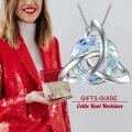 wholesale 925 Sterling Silver Crystal Triquetra Knot Pendant Necklace for Women-0-4