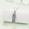 wholesale 925 Sterling Silver Floral Cylinder Cremation Jewelry Keepsake Pendant with Chain-0-2