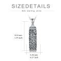 wholesale 925 Sterling Silver Floral Cylinder Cremation Jewelry Keepsake Pendant with Chain-0-4