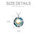wholesale 925 Sterling Silver Blue Crystal Dolphin Heart-Shaped Pendant Necklace for Women-0-5