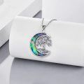 wholesale 925 Sterling Silver Abalone Shell Moon Tree of Life Pendant Necklace for Women and Men-0-1