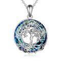 wholesale 925 Sterling Silver Blue Crystal Tree of Life Pendant Necklace Gift for Mom-0-0