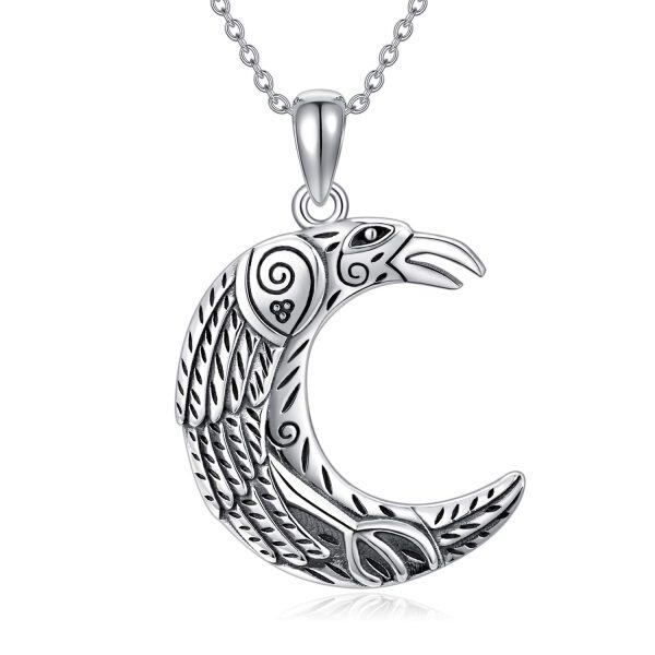 Sterling Silver Raven Necklace-0