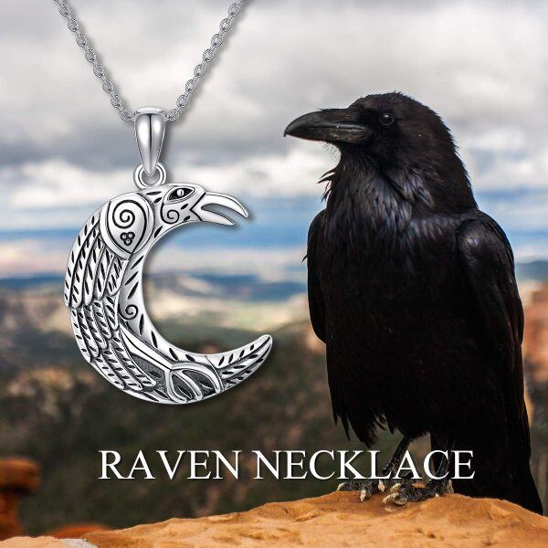 Sterling Silver Raven Necklace-2