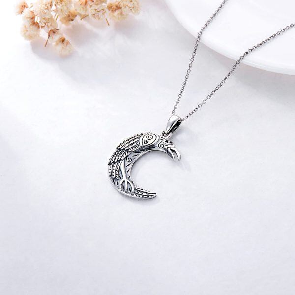 Sterling Silver Raven Necklace-5