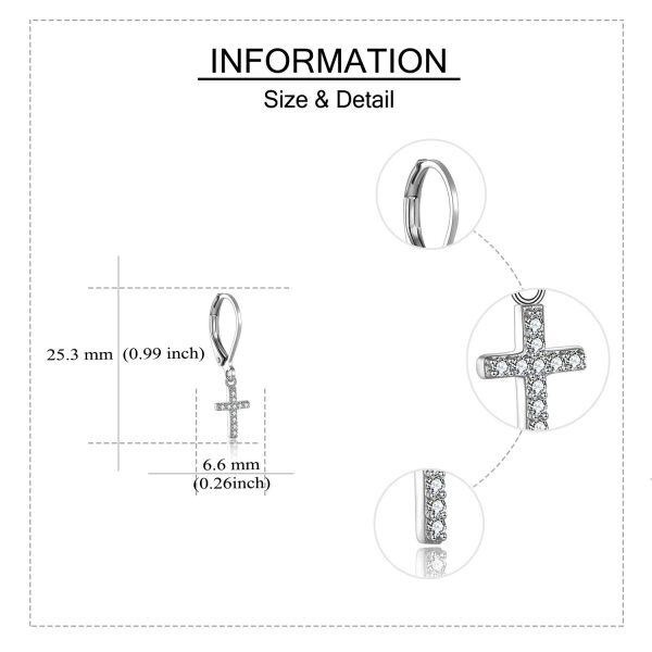 Sterling Silver Cross Earrings-3