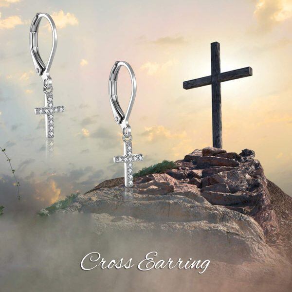 Sterling Silver Cross Earrings-4