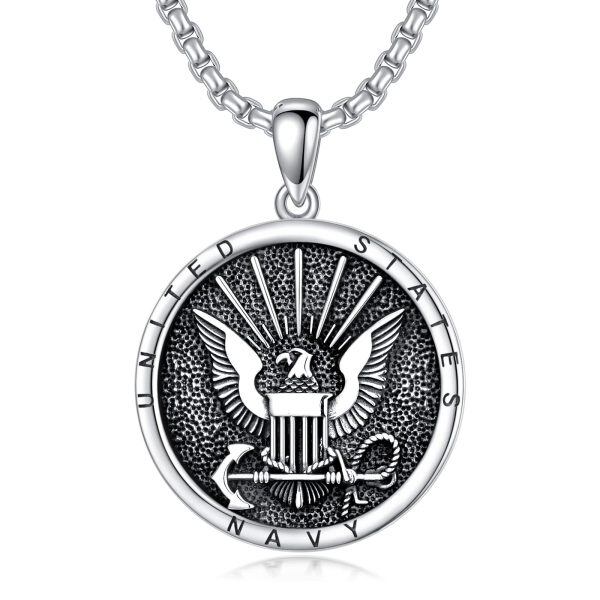 Sterling Silver US Army Pendant Necklace-0