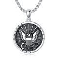 wholesale 925 Sterling Silver United States Navy Eagle Anchor Pendant Necklace for Men-0-0