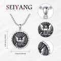wholesale 925 Sterling Silver United States Navy Eagle Anchor Pendant Necklace for Men-0-1