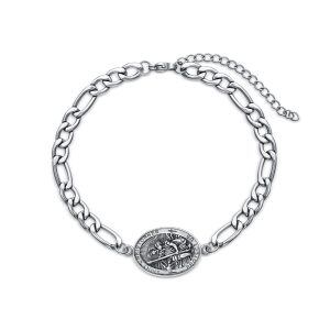 Sterling Silver St Christopher Bracelet -0