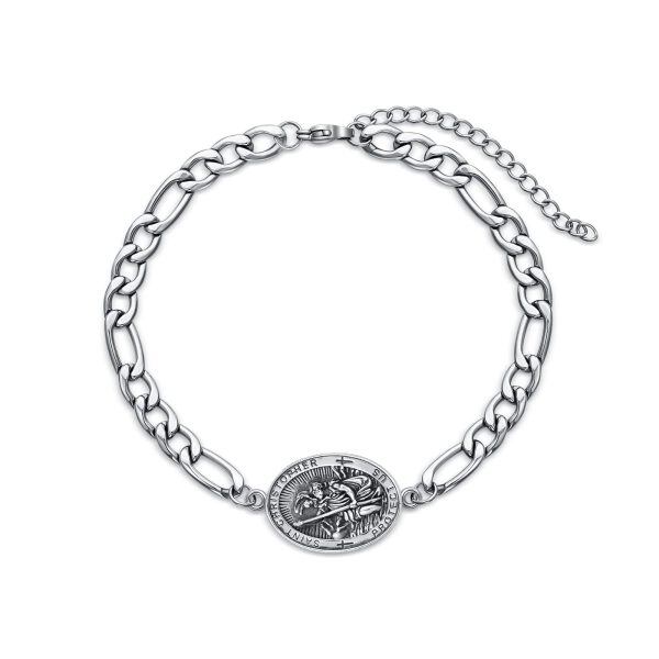 Sterling Silver St Christopher Bracelet -0