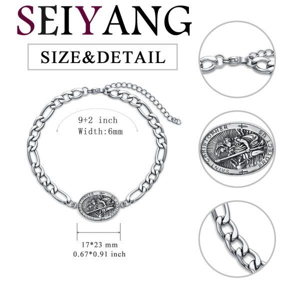 Sterling Silver St Christopher Bracelet -1