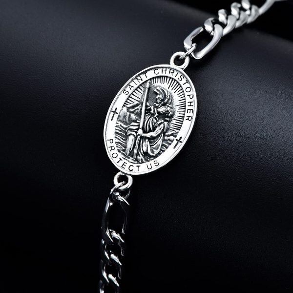 Sterling Silver St Christopher Bracelet -4