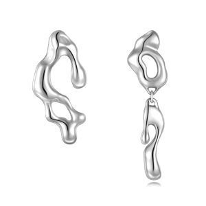 Sterling Silver Cool Style Irregular Simple Earrings -0