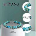 wholesale 925 Sterling Silver Turquoise & Blue Stone Mens Beaded Bracelet - Gemstone Jewelry-0-1