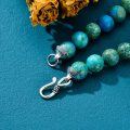 wholesale 925 Sterling Silver Turquoise & Blue Stone Mens Beaded Bracelet - Gemstone Jewelry-0-4