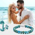 wholesale 925 Sterling Silver Turquoise & Blue Stone Mens Beaded Bracelet - Gemstone Jewelry-0-5