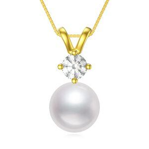 Sterling Silver Pearl Birthstone Pendant Necklaces -0