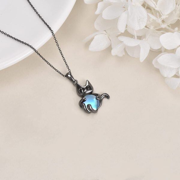 Sterling Silver Cat Necklace-2