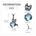 wholesale 925 Sterling Silver Moonstone Cat Pendant Necklace for Women - Wholesale Jewelry-0-3