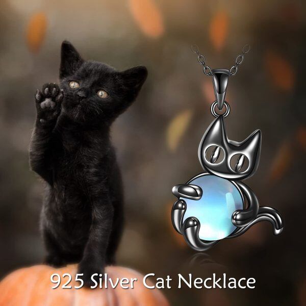 Sterling Silver Cat Necklace-4