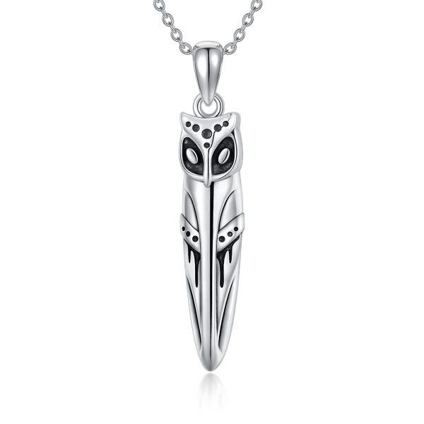 Sterling Silver Owl Necklace-0