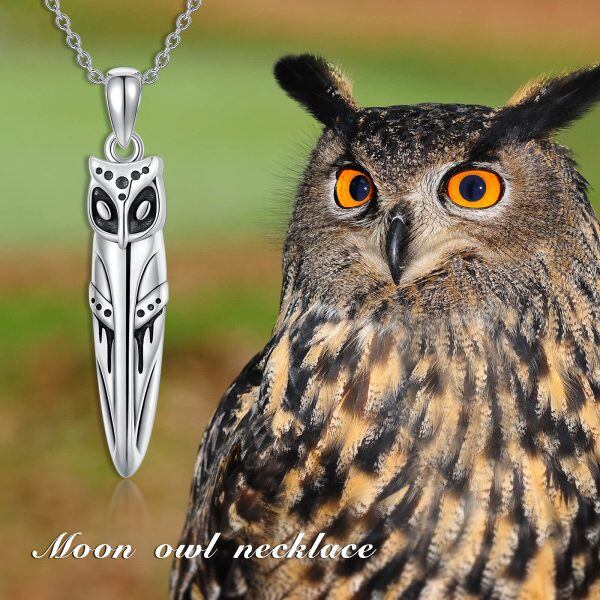 Sterling Silver Owl Necklace-4