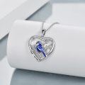 wholesale 925 Sterling Silver Heart-Shaped Blue Jay Pendant Necklace for Bird Lovers Gifts-0-1