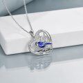 wholesale 925 Sterling Silver Heart-Shaped Blue Jay Pendant Necklace for Bird Lovers Gifts-0-2