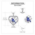 wholesale 925 Sterling Silver Heart-Shaped Blue Jay Pendant Necklace for Bird Lovers Gifts-0-3