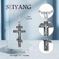 wholesale 925 Sterling Silver Cross Saint Pendant Necklace  for Men - Religious Jewelry-0-1