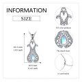 wholesale 925 Sterling Silver with Moonstone and Cubic Zirconia Accents Tulip Pendant Necklace for Women-0-2