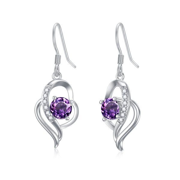 Sterling Silver Birthstone Dangle Earrings -0