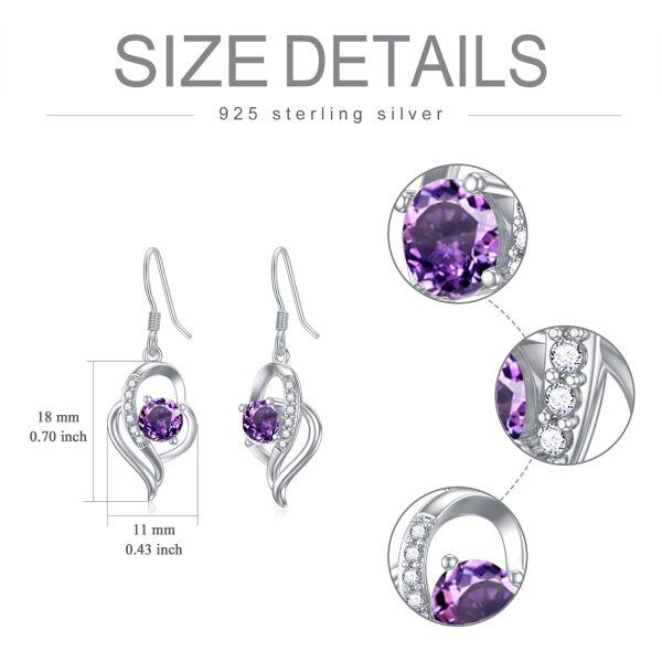 Sterling Silver Birthstone Dangle Earrings -4