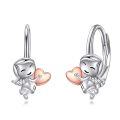 wholesale 925 Sterling Silver Angel Heart Hoop Earrings for Women-0-0
