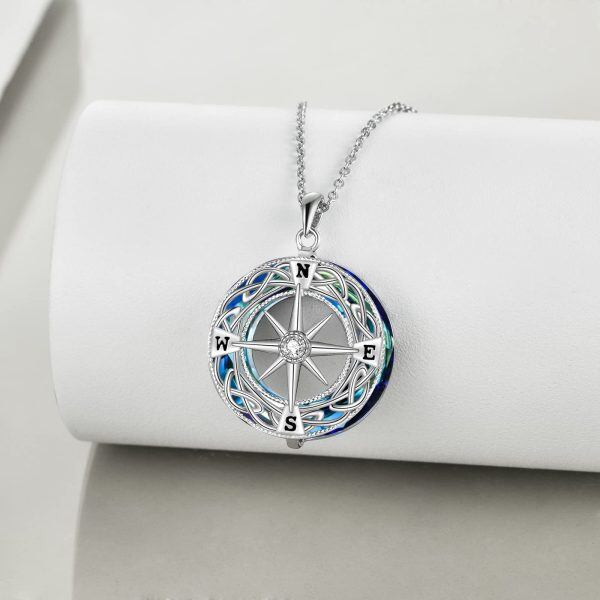 Sterling Silver Compass Necklace-2