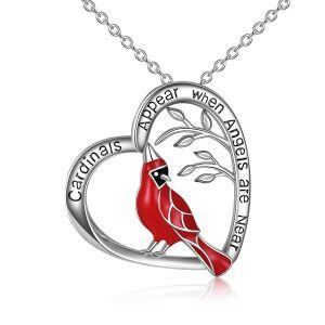 Sterling Silver Red Cardinal Necklace-0