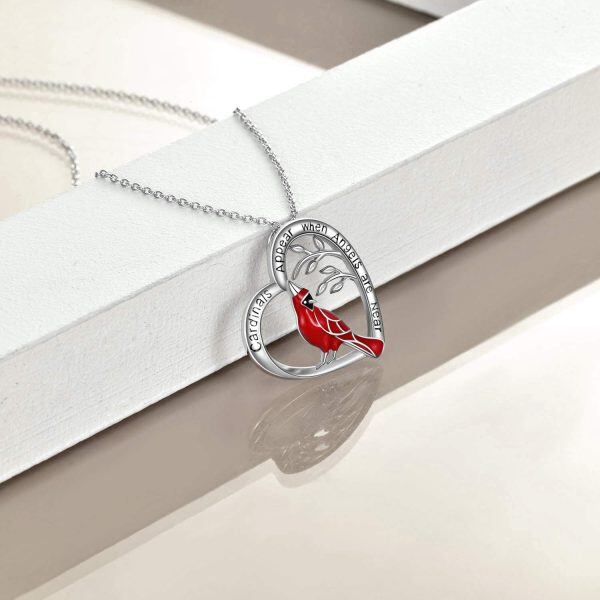 Sterling Silver Red Cardinal Necklace-2